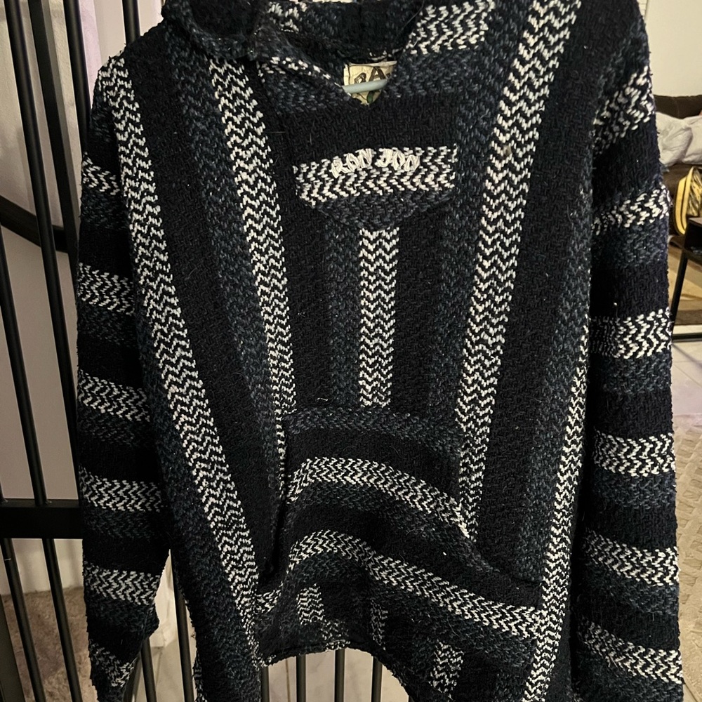 Ron Jon Navy and White V-Neck Sweater